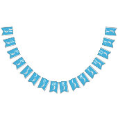 Verjaardag Witte Halve Maan Met Gezicht Sterren Aq Vlaggetjes (Alle)