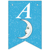 Verjaardag Witte Halve Maan Met Gezicht Sterren Aq Vlaggetjes (Tweede vlag)