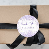 Verjaardag witte lavendel naam dank u ronde sticker