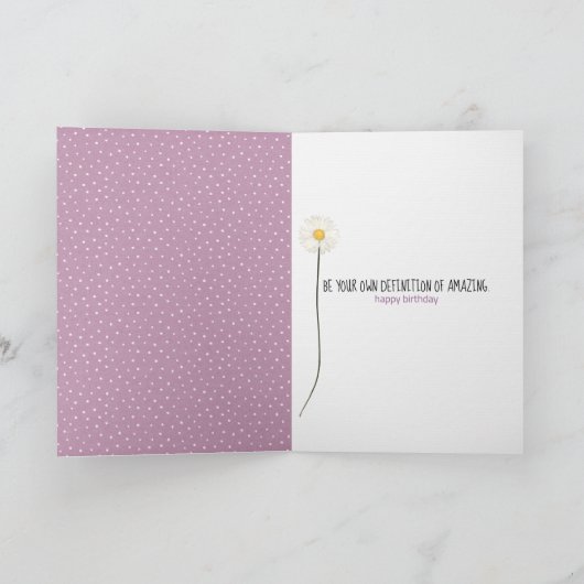 verjaardag witte Perzische kat met madeliefjes Kaart (Binnen)