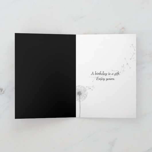 Verjaardag Witte pluizige paardenbloemen Kaart (Binnen)