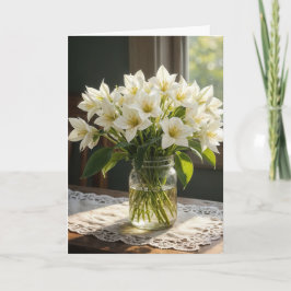 Verjaardag Witte Trilliums Boeket Kaart
