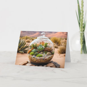 Verjaardag Woestijn Terrarium en Cactus Kaart