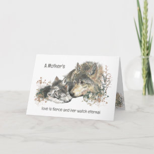 Verjaardag Wolf Mom Love Fierce Watch Eternal Kaart