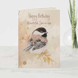 Verjaardag Wonderbare Schoonzoon Meesje Vogel Kaart