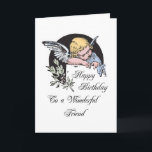 Verjaardag Wonderful Friend  Religious Angel Kaart<br><div class="desc">Deze lieve engel is  geïnspireerd en houdt een bord vast met de tekst Happy Birthday. Stuur een verjaardagszegening naar iemand op zijn verjaardag. Ideaal voor man of vrouw en voor elke leeftijd.</div>