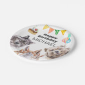 Verjaardag Woodland Animals Party Custom Waterverf Papieren Bordje (Gekanteld)