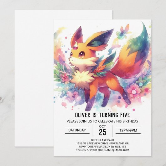 Verjaardag Woodland Boho Fox Kaart (Voorkant / Achterkant)