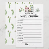 Verjaardag woord scramble spel met Antwoorden (Voorkant / Achterkant)
