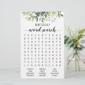 Verjaardag Woord zoekspel Verjaardagsfeest (Staand voorkant)