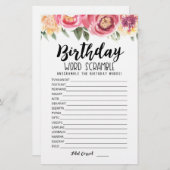 Verjaardag word scramble game met Answers (Voorkant / Achterkant)