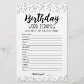 Verjaardag word scramble game met Answers (Voorkant)