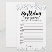 Verjaardag word scramble game met Answers (Voorkant / Achterkant)