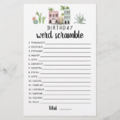 Verjaardag word scramble game met Answers (Voorkant)