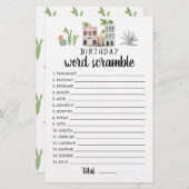 Verjaardag word scramble game met Answers (Voorkant / Achterkant)