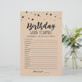 Verjaardag word scramble game met Answers (Staand voorkant)