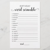 Verjaardag word scramble game met Answers (Voorkant)