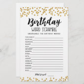 Verjaardag word scramble game met Answers (Voorkant / Achterkant)