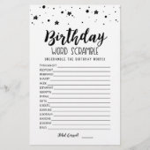 Verjaardag word scramble game met Answers (Voorkant)