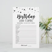 Verjaardag word scramble game met Answers (Staand voorkant)