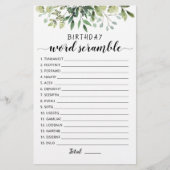 Verjaardag word scramble game met Answers (Voorkant)