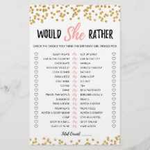 Verjaardag Would She Rather bewerkbaar spel
