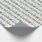 Verjaardag Wrapping Papier - Baby Dieren Op Trein (Hoek)