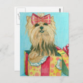 Verjaardag Yorkie Briefkaart (Voorkant / Achterkant)