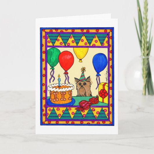 VERJAARDAG YORKIE KAART (Voorkant)