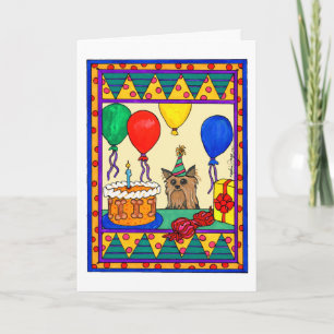 VERJAARDAG YORKIE KAART