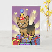 Verjaardag Yorkshire Terrier (kort haar zonder boo Kaart (Gele Bloem)