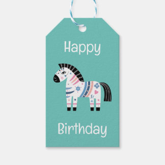 Verjaardag Zebra Cadeaulabel