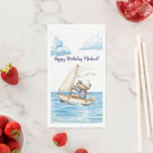 Verjaardag zeeman teddybeer servet (Insitu)