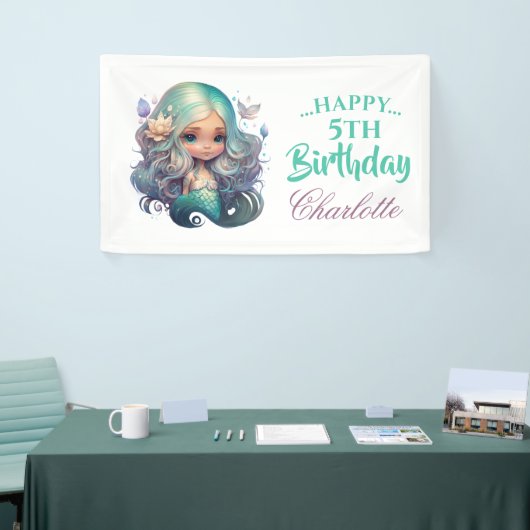 VERJAARDAG Zeemeermin Banner (Beurs)