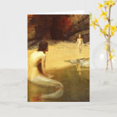 Verjaardag zeemeermin en kind kaart (Gele Bloem)