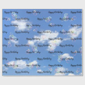 Verjaardag zeepbellen op hemel cadeaupapier (Vlak)