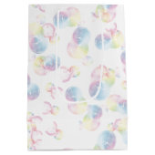 Verjaardag zeepbellen op wit medium cadeauzakje (Achterkant)