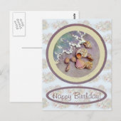 Verjaardag Zeeschelpen door Sharon Briefkaart (Voorkant / Achterkant)