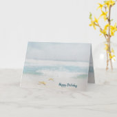 Verjaardag zeester en oceaan surf waterverf kaart (Gele Bloem)