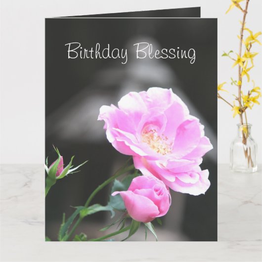 Verjaardag zegenende Kaart (Gele Bloem)