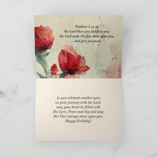 Verjaardag Zegeningen Bijbelvers Gebed Christelijk Kaart (Binnen)