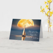Verjaardag Zeilboot in Moonlight Kaart (Gele Bloem)