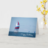 verjaardag zeilboot regatta op Lake Michigan Kaart (Gele Bloem)