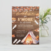 Verjaardag zijn S'mores Fun Campfire Autumn Party Kaart (Staand voorkant)