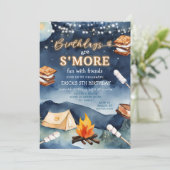 Verjaardag zijn S'mores Fun Night Campfire Tent Pa Kaart (Staand voorkant)