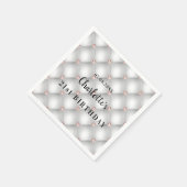 Verjaardag zilver roos gouden roze naam servet (Hoek)