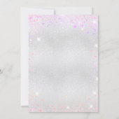 Verjaardag zilver roze paarse glitter kaart (Achterkant)