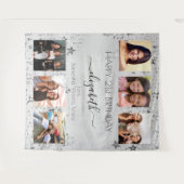 Verjaardag zilveren foto collage beste vrienden wandkleed (Voorkant (horizontaal))