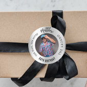 Verjaardag zilveren foto man myth legende ronde sticker