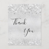 Verjaardag zilveren glitter bedankkaart (Voorkant)